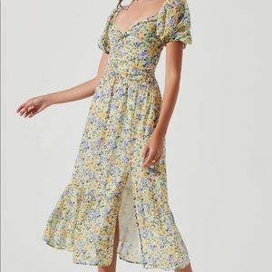 IRMA FLORAL PUFF SLEEVE MIDI DRESS